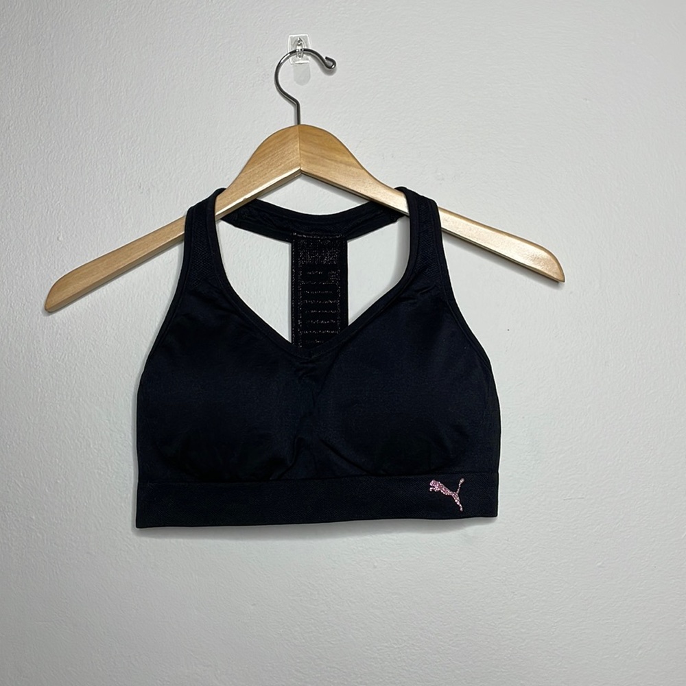 Puma Sports Bra with Sparkly Pink Logo